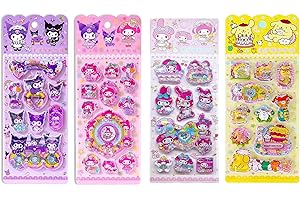 AAGWW 4枚 ウォーターシール ドロップ うるちゅるポップ 水シール 3D 立体 精巧な柄 エンボスステッカー 手帳用 装飾 DIY クリエイティブ 個性的 かわいい ギフト（セット 206）