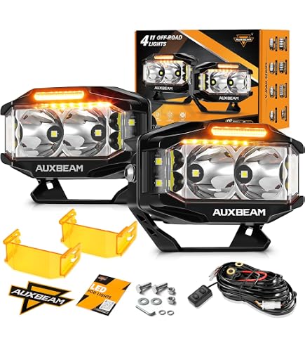 Amazon.co.jp: Auxbeam 4 Pods RGB LED ロックライト、Bluetooth&