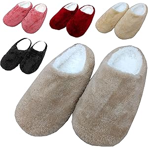 [アプローズ] 2足セット シンプル 無地 あったかスリッパ もこもこルームシューズ スリッパ