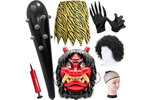 [COZENRE] 節分 鬼 衣装 コスプレ 鬼コスプレ 7点セット 赤鬼 青鬼 仮装 鬼面 こん棒 メンズ 鬼お面 虎腰巻き おに 赤鬼 青鬼 鬼衣装 節分コスプレ おに 節分 豆まき オニ退治 節分豆 舞台 演劇 イベント コスチューム 小道具