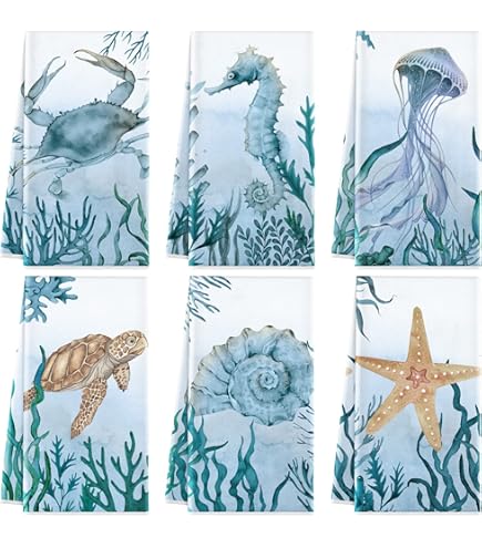 Aazon.co: Bencailor 6 Pcs Hoe Kitchen Towels Suer Flower Floral - View #3