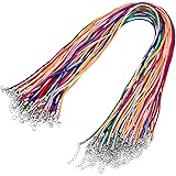 Outus 4336829841 60 Pieces 2.0 mm Satin Silk Necklace Cord 20 inches with with 2 inches Extension Chain and Lobster Clasp, Mu