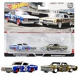 ホットウィール(Hot Wheels) プレミアム 2パック '69 フォード トリノ タラデガ/'66 シェベル 【3才~】 HFF31 シルバー/ブルー 1/64