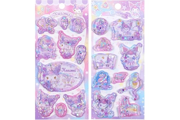 KRGNPLE 2 枚入り 水シール ウォーター ぷっくり しずくちゃん シャカシャカ 3D 立体 精巧な柄 エンボスステッカー シール手帳用 装飾 DIY クリエイティブ 個性的 かわいい ギフト（セット 116）