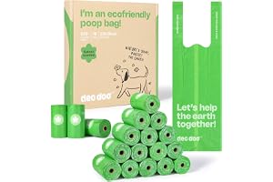 Dog Poo Bags with Handles Sakura Scented 270 Counts 18 Rolls Leak Proof and Extra Thick Waste Bags Refill Rolls for Dogs