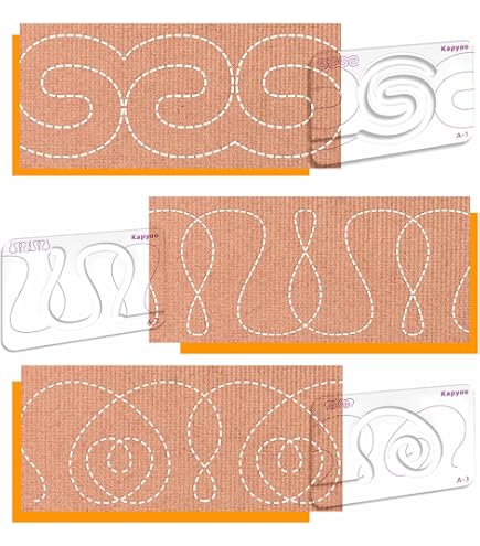 Henmanye Free Motion Quilting Template Set – 3PC Acrylic Quilting Rulers
