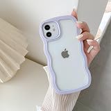 QLTYPRI iPhone 12ケース iPhone 12 Proケース クリア TPUカバー おしゃれ 韓国 可愛い 透明 薄型 軽量 耐衝撃 スマホケース ワイヤレス充電対応 ストラップホール付き アイフォン 12/12 Pro ケース 6.1インチ 対応 - パープル