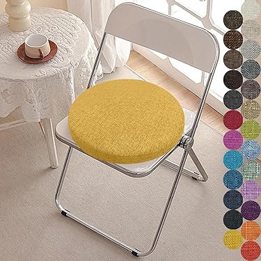 すず　シェニールダイニングシートクッション　ライトベージュ　4枚セット 低反発 ソファー用 シートクッション カバー付き 48×48×4cm 水玉