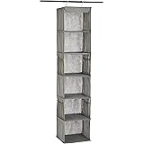 Amazonベーシック ハンギングクローゼット シェルフ 収納ケース 6段 ポケット付き W31×L23×H22cm