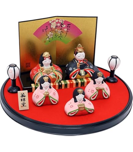Amazon.co.jp: 雛人形 コンパクト 陶器 小さい 可愛い ひな人形/錦彩華