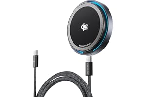 THREEKEY MagSafe充電器【Qi2公式認証 25W高速充電】高回転冷却ファン・効果的な放熱 両面マグネット式 マグセーフ充電器 Qi2.2 25W超高効率ワイヤレス充電 iPhone 17/16シリーズ iOS 26 以降対応 60W+2