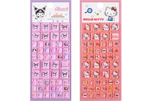 KRGNPLE タイルシール ぷくぷくシール 2 枚 3D 再剥離可能 PVC 材質 励ましステッカー 手帳デコレーション 子供クリエイティブ DIY に最適 人気 プレゼント（No.01＋No.02）