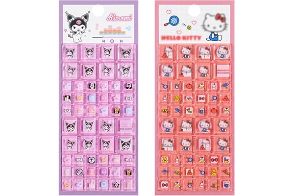 KRGNPLE タイルシール ぷくぷくシール 2 枚 3D 再剥離可能 PVC 材質 励ましステッカー 手帳デコレーション 子供クリエイティブ DIY に最適 人気 プレゼント（No.01＋No.02）