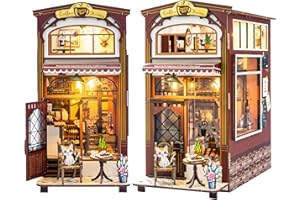 CRESYMME ミニチュア ドールハウス ブックヌック キット LEDライトとオルゴール付き DIY 手作り 立体 木製 小屋 パズル 大人向け