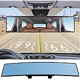 XUKEY ユニバーサル ルームミラー インテリアバックミラー 車用ルームミラー オートリアビューミラー 防眩 広角表面ブルーミラー カーアクセサリー 300mm