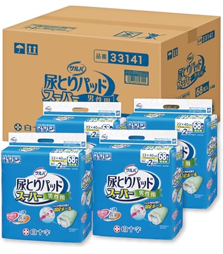 Amazon | 【大人用紙おむつ類】白十字サルバ尿とりパッドスーパー男性