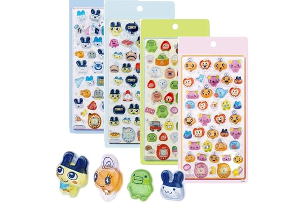 シール 3D 実心 4枚セット ステッカー 可愛い キラキラ デコシール 子供 貼り付け DIY用 手帳用 並行輸入 (4枚セット-A) [並行輸入品]