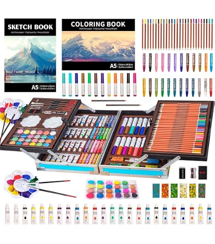 Amazon.co.jp: KINSPORY 168点 お絵かきセット 絵具セット 豪華 想像力
