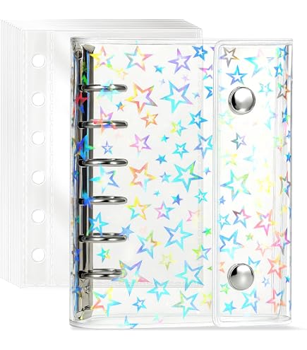 Amazon.co.jp: 推しライフ シール帳 M5 星柄 バインダー 5穴 シール
