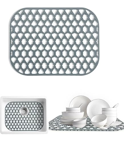 NICE DAY Silicone Sink Mat - 16 X 13 Large | Kitchen Sink Protector, Non-Slip, Dishwasher Safe