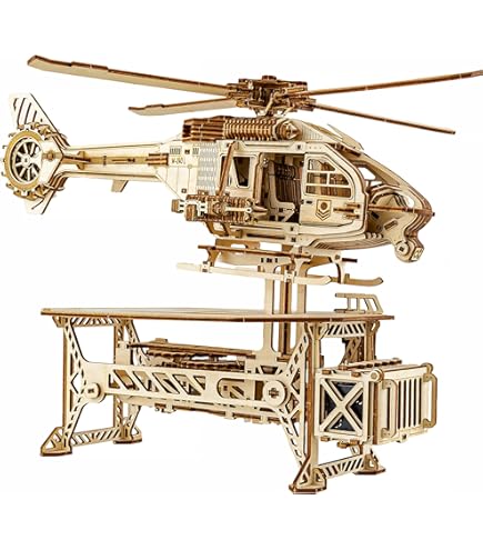 Amazon | WOODEN.CITY ヘリコプター 3D 木製パズル – 大人用木製モデル