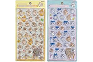 KRGNPLE 2026 年新モデル 実店舗品質 2 枚入り ドロップシール ぷっくりシール 3D 立体 精巧な柄 手帳用 装飾 DIY クリエイティブ ファッション かわいい ギフト（セット 347）