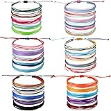 Hicarer 30 Pieces Friendship Bracelets Wave Handmade Kids Woven Braided Bracelet Waterproof Rope Bracelet Surfer Adjustable B
