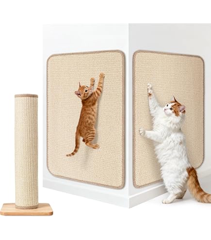 Amazon | GIIPET 猫 爪とぎ 壁掛け マットサイザル麻【クズが出ない