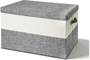 [Neurix] 収納ボックス 大容量 収納ケース 折りたたみ 蓋付き 取っ手付き 布製 衣類収納 衣装ケース おしゃれ 防塵 強い耐荷重 厚手 多機能 小物収納 布団収納 組立簡単 家庭用 オフィス 車用 複数サイズ (XL/50*35*31/1個)