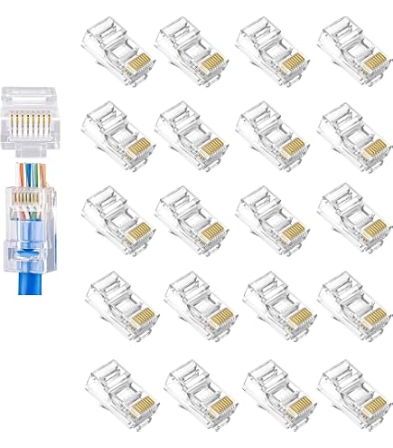 Amazon.co.jp: LANケーブル自作セット 貫通コネクタ30個+かしめ工具+