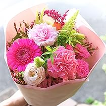 Amazon | 【季節の花束 ピンクブーケ】 (ラウンドタイプ