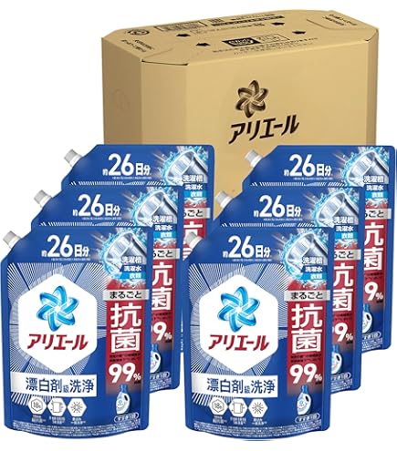 Amazon | 洗濯洗剤 液体 超抗菌プレミアム 漂白剤級の洗浄力 詰替 超