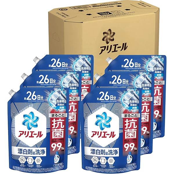 Amazon.co.jp: アリエール 洗濯洗剤 液体 詰め替え 860g×6袋 漂白剤級