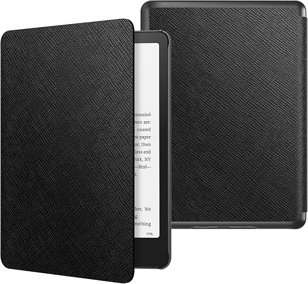TiMOVO Kindle Paperwhite ケース 2024 第12世代 7インチ Kindle Paperwhite(シグニチャーエディション) 第12世代・Kindle Colorsoft(シグニチャーエディション)第1世代 カバー オートスリープ機能付き 軽量薄型保護カバー 石紋ブラック - 1