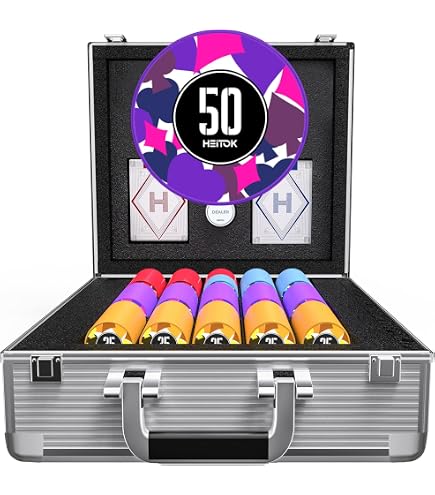 Amazon | HEITOK ポーカーチップセット 600枚 11.5g 鉄芯 数字入り