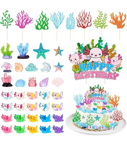 Leyndo 6 Pcs 24 Inch Inflatable Axolotl Pool Toys PVC Colorful