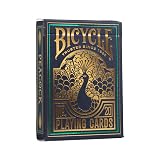 自転車 孔雀 トランプ - グリーン - コールドフォイルプレミアムトランプデッキ カードゲームと手品用 - 眩しいデザイン、滑らかな仕上げ