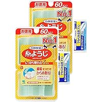 【Amazon.co.jp限定】 【まとめ買い】小林製薬の糸ようじ フロス&ピック デンタルフロス 60本 (やわらか歯間ブラシ試供品付き) ×2個 小林製薬