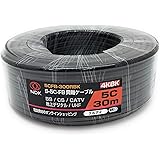 二幸電気工業 S5CFB 同軸ケーブル 30m 黒 (2K 4K 8K BS CS CATV 地デジ) アンテナケーブル 両端未加工 純銅素材の芯線導体 (5CFB-300RBK)