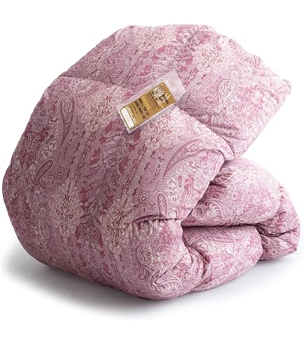 羽毛掛け布団　ペイズリー柄 ピンク系掛け布団 Amazon｜羽毛タッチ高級掛布団 ペイズリー柄ピンク系 シングル 6239110