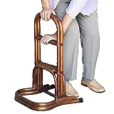大竹産業 立ち上がり補助手すり 玄関台 ブラウン 36x38x60cm つかまり立ち サポート 杖 3段階手すり 籐 ラタン OT-204-1