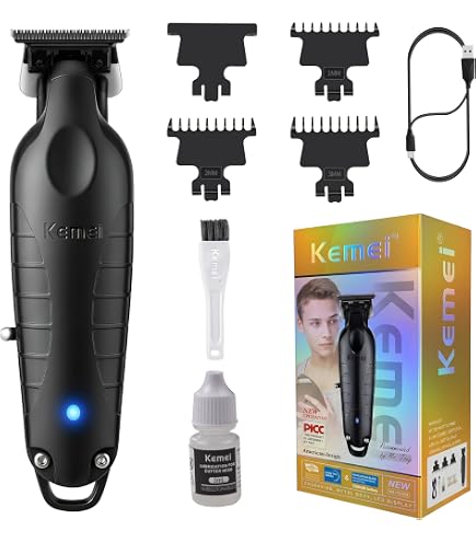 Amazon.co.jp: KEMEI 男性用プロ用バリカン 隙間ゼロコードレス髭