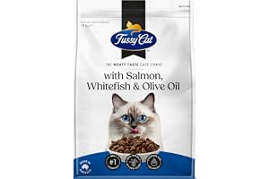 Fussy Cat Grain Free Adult Dry Cat Food, Salmon, Whitefish and Olive Oil 10Kg - Australian Made with Complete & Balanced Nutrition, with Omega 3 & 6 Fatty Acids for Shiny Coat and Healthy Skin