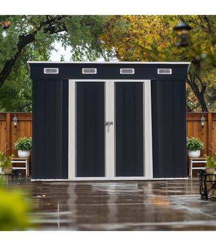 Amazon.co.jp: 物置 スチール物置 屋外収納庫 超大型 幅236×奥行119×高