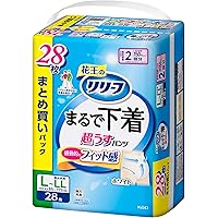 まとめ買い　リリーフ まるで下着 L-LL 3パックセット Amazon | 花王 リリーフ まるで下着 2回分 L-LL 34枚 まとめ買いパック