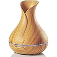 ENERG e's Vase 超音波式卓上加湿器 アロマディフューザー 400ml お洒落な木目調インテリア・タイプ 空焚き防止機能、タイマー機能、静音/乾燥、花粉症などの軽減に最適 T11-EN1522