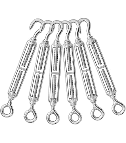 14-Pack 304 Stainless Steel Screw-In Eye Hooks With 1/4” Hex Shank Wing Nut Driver – Heavy-Duty For Wood, Lighting & Hanging (3.2”)