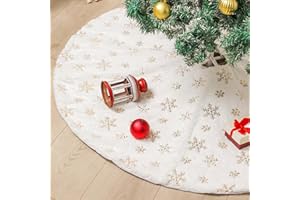 ツリースカート クリスマスツリースカート クリスマス飾り付け 雪の結晶 スパンコール刺繍 ツリー飾り サンタ装飾品 円形 可愛いツリースカート クリスマス 飾り付け華やか 直径 78/90/122cm クリスマス 雰囲気づくり (金色, 直径90cm