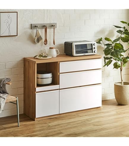 Amazon｜土井インテリヤ 食器棚 カウンター カフェ 約幅60×奥行45×高さ 