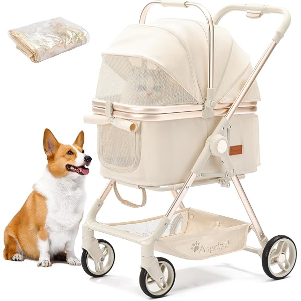 Amazon.co.jp: 猫用ベビーカー ピンク 耐荷重18kg 前輪360°ワンタッチ